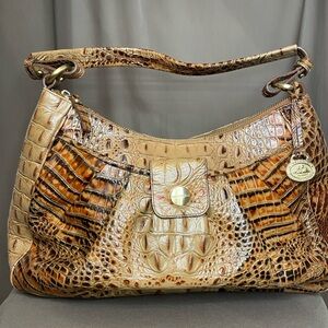 💛 Brahmin Vintage Croc Embossed Shoulder Bag | Harper Monroe